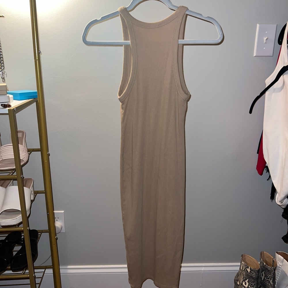 Zara mid length dress tan